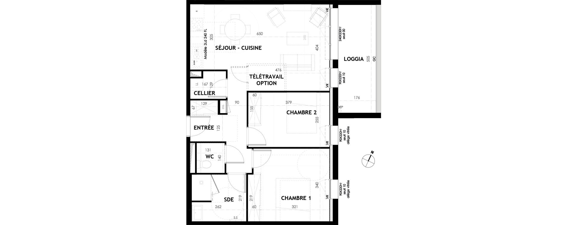 Appartement T3 de 62,80 m2 &agrave; Reims R&eacute;ma'vert