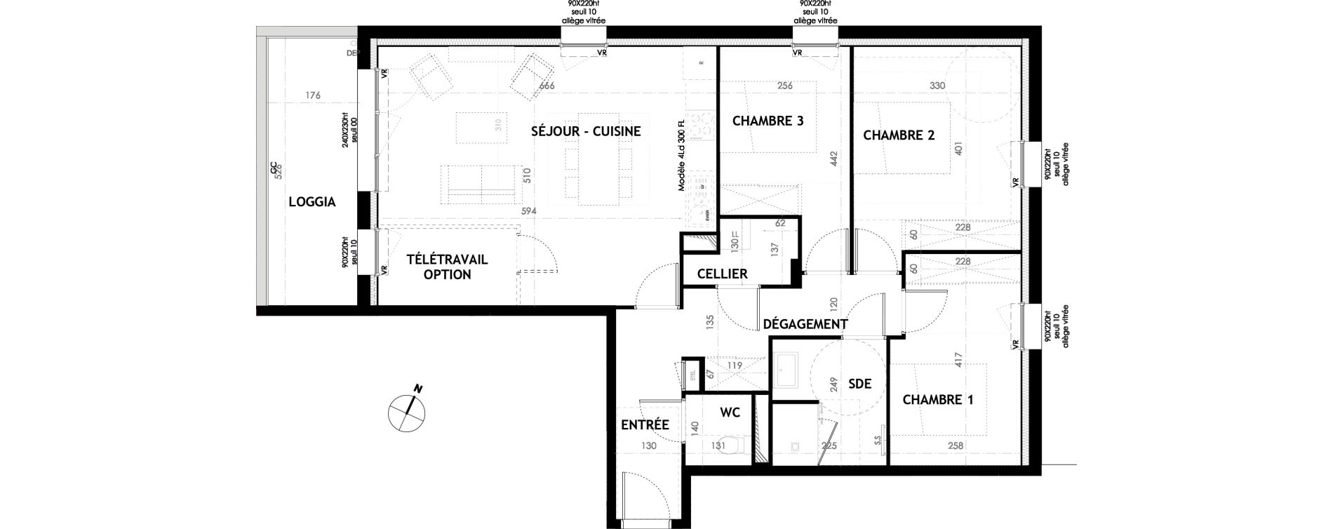 Appartement T4 de 87,40 m2 &agrave; Reims R&eacute;ma'vert