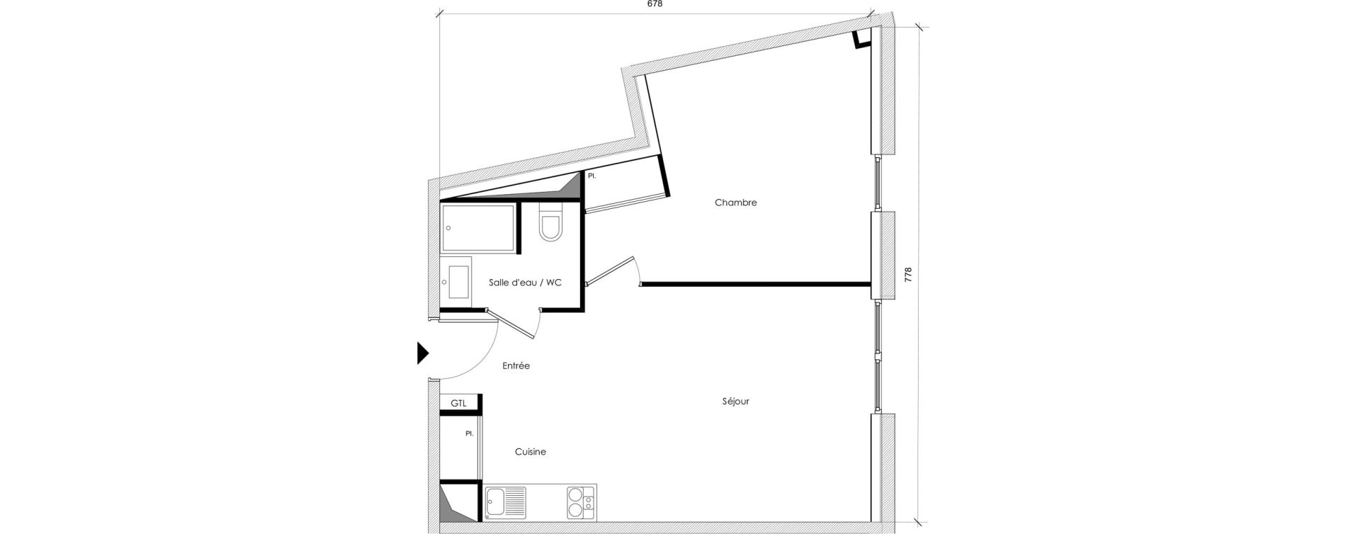 Appartement T2 de 41,28 m2 &agrave; Reims Maison blanche - sainte anne - wilson