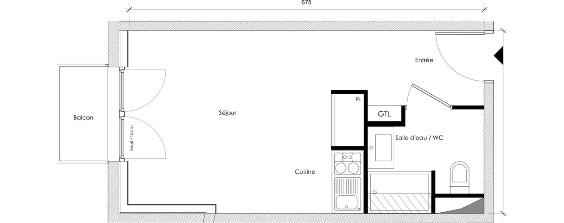 Appartement T1 de 22,08 m2 &agrave; Reims Maison blanche - sainte anne - wilson