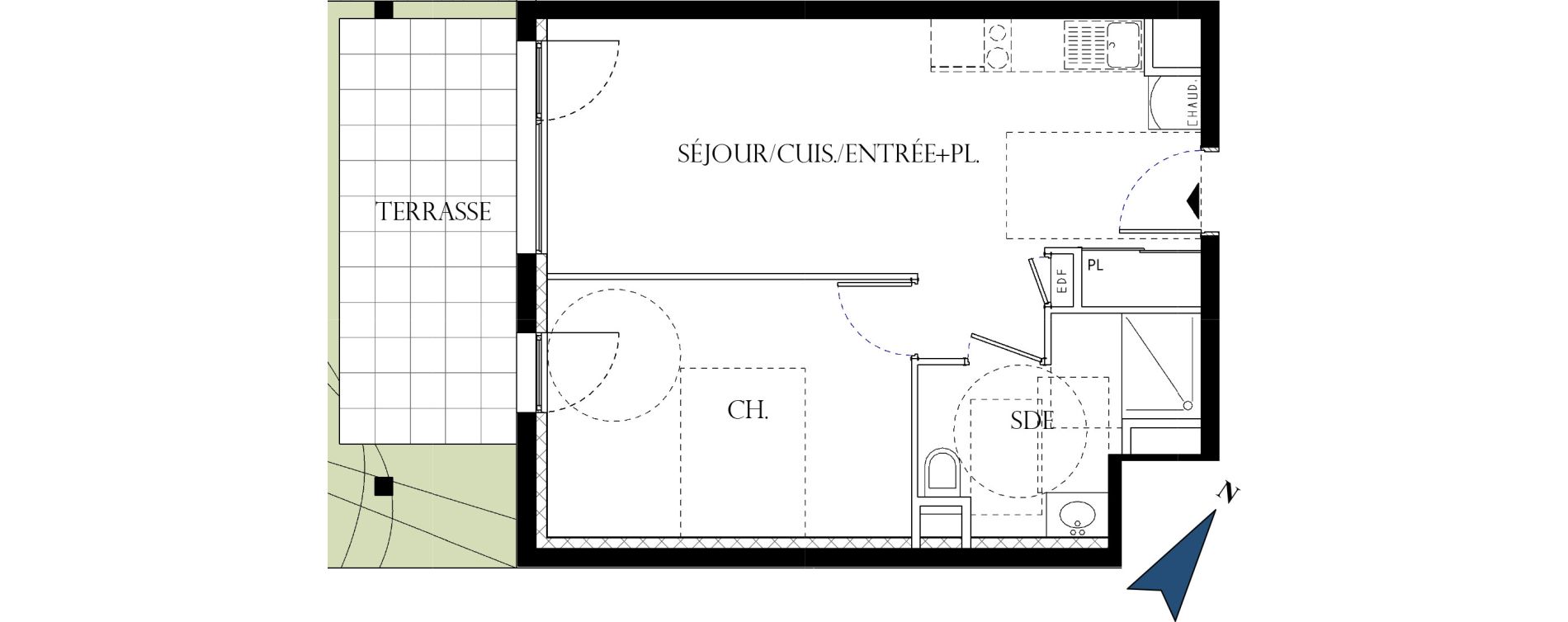 Appartement T2 de 40,00 m2 &agrave; Reims La neuvillette - trois fontaines