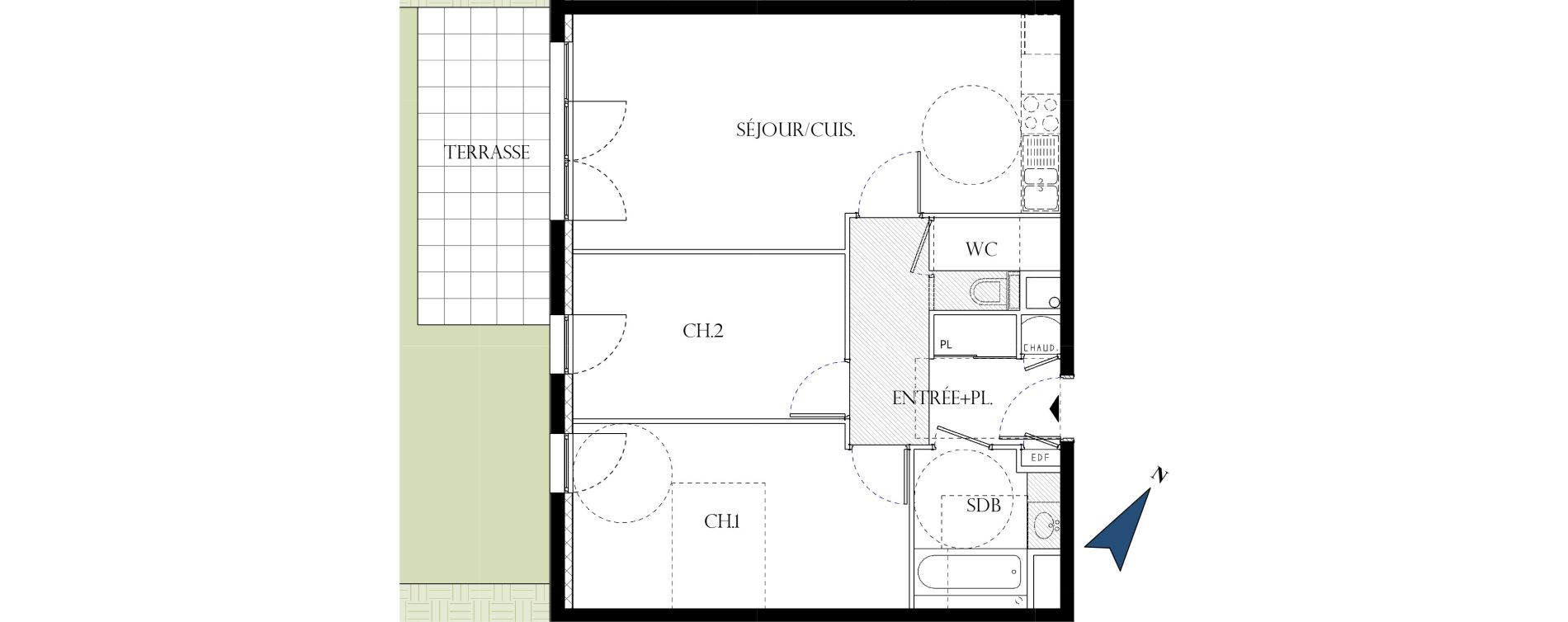 Appartement T3 de 63,00 m2 &agrave; Reims La neuvillette - trois fontaines