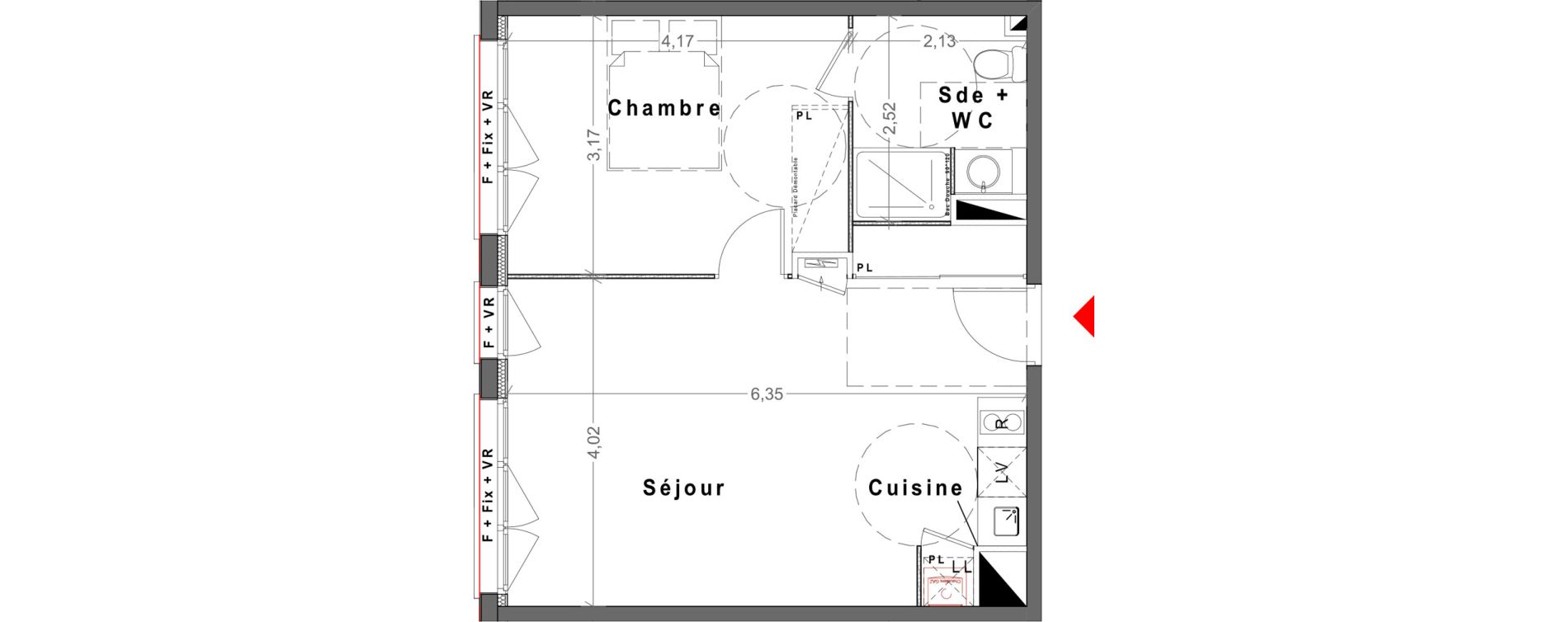 Appartement T2 de 44,41 m2 &agrave; Reims Maison blanche - sainte anne - wilson