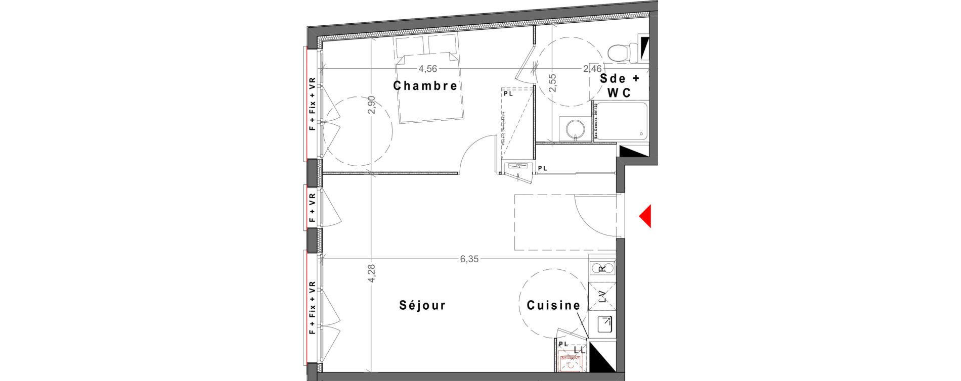 Appartement T2 de 47,54 m2 &agrave; Reims Maison blanche - sainte anne - wilson