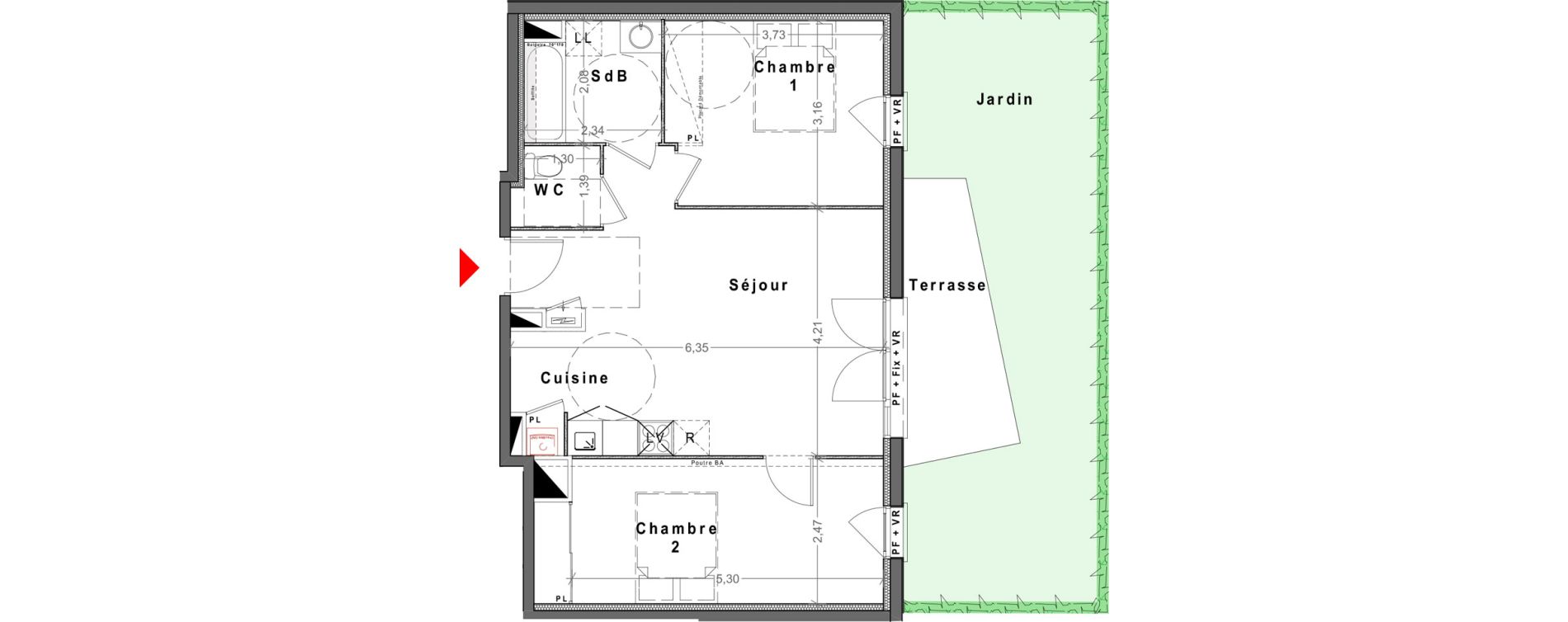 Appartement T3 de 59,11 m2 &agrave; Reims Maison blanche - sainte anne - wilson