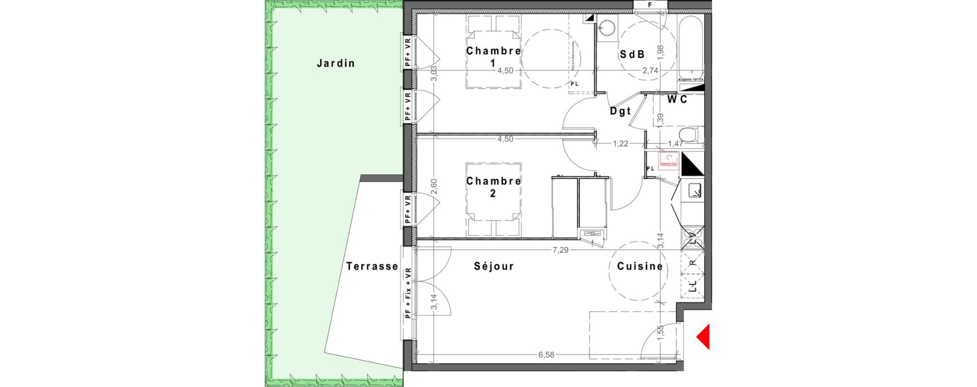 Appartement T3 de 61,47 m2 &agrave; Reims Maison blanche - sainte anne - wilson