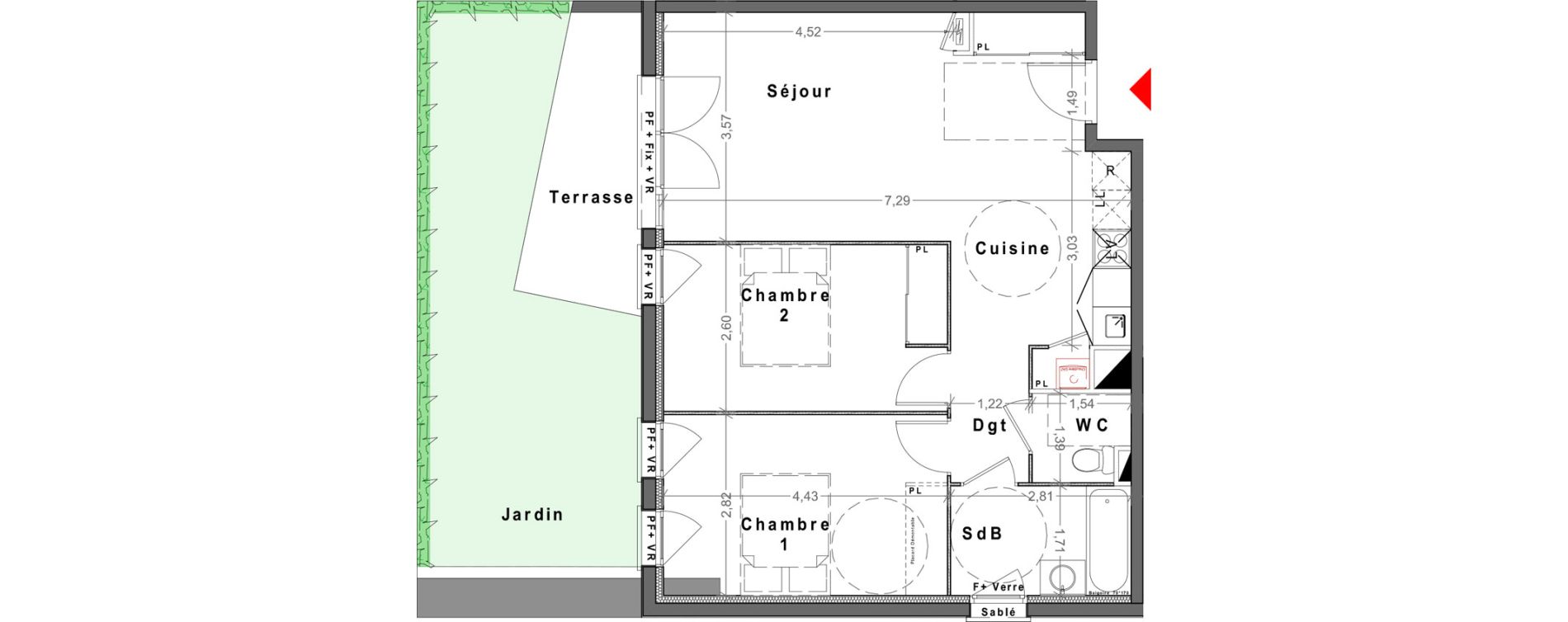 Appartement T3 de 62,81 m2 &agrave; Reims Maison blanche - sainte anne - wilson