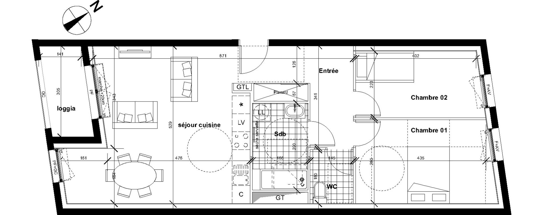 Appartement T3 de 66,90 m2 &agrave; Reims Neufch&acirc;tel