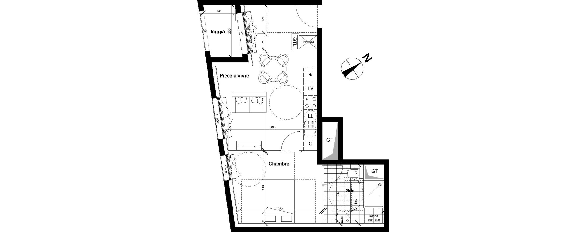Appartement T2 de 40,90 m2 &agrave; Reims Neufch&acirc;tel