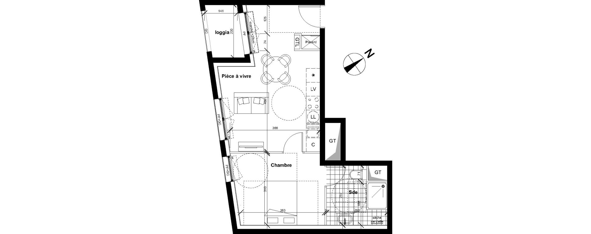 Appartement T2 de 40,09 m2 &agrave; Reims Neufch&acirc;tel