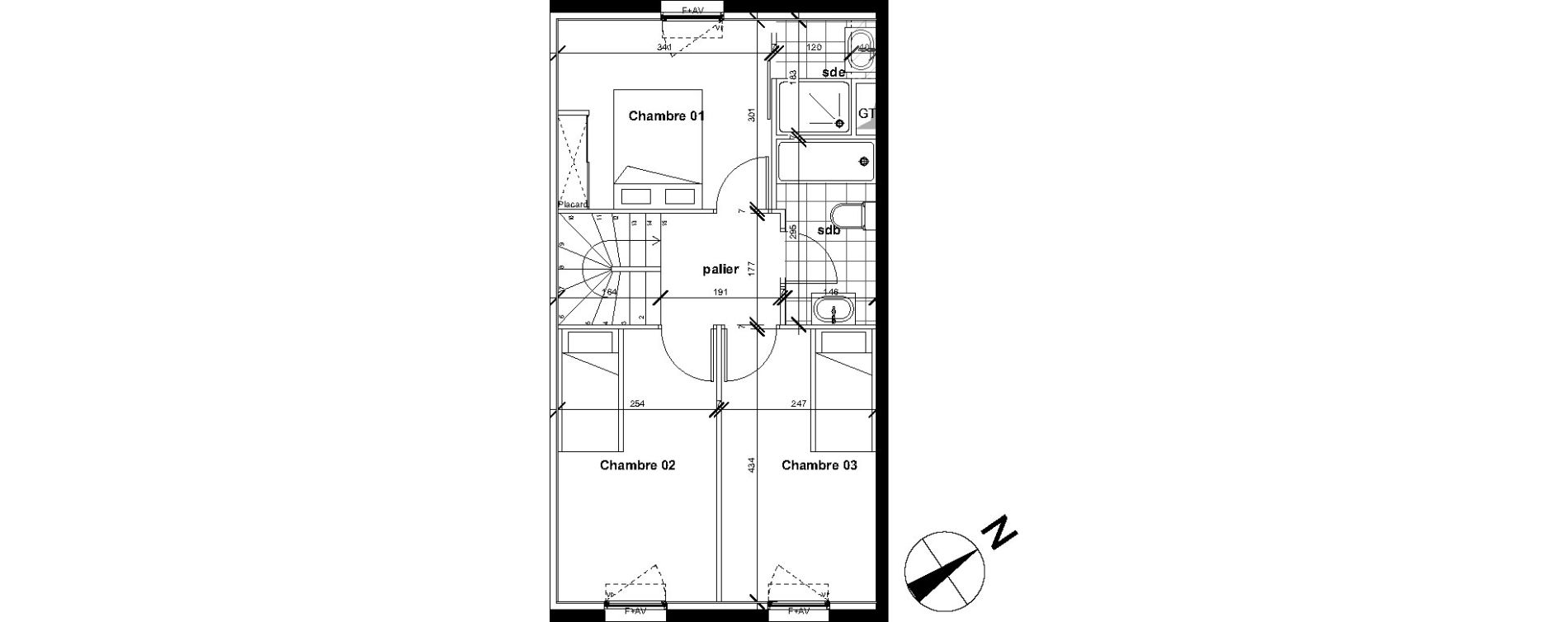 Duplex T4 de 85,60 m2 &agrave; Reims Neufch&acirc;tel