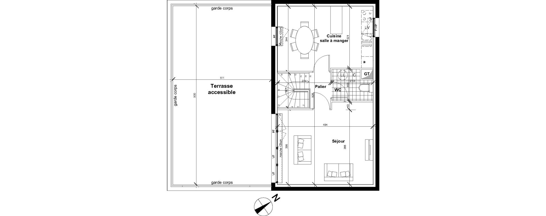 Duplex T4 de 82,90 m2 &agrave; Reims Neufch&acirc;tel