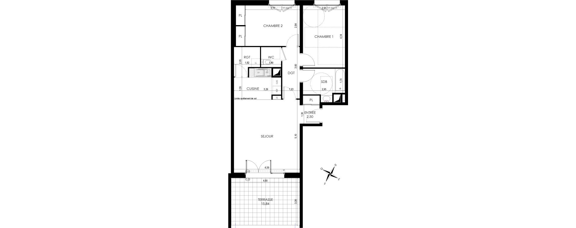 Appartement T3 de 72,27 m2 &agrave; Reims Cernay - epinettes - jamin - jaur&egrave;s