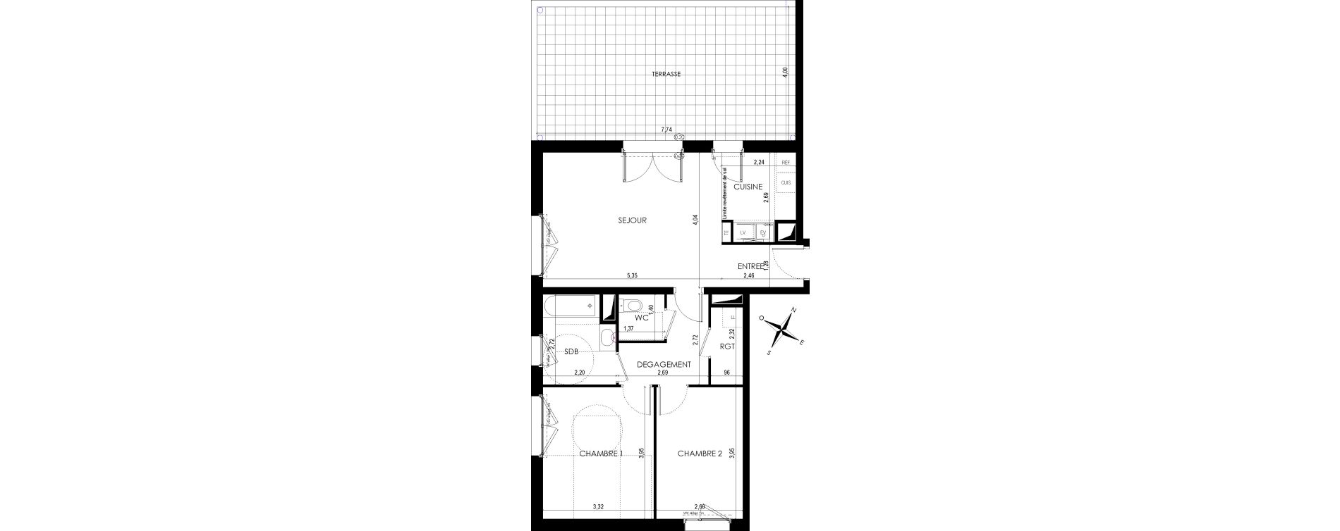 Appartement T3 de 68,37 m2 &agrave; Reims Cernay - epinettes - jamin - jaur&egrave;s