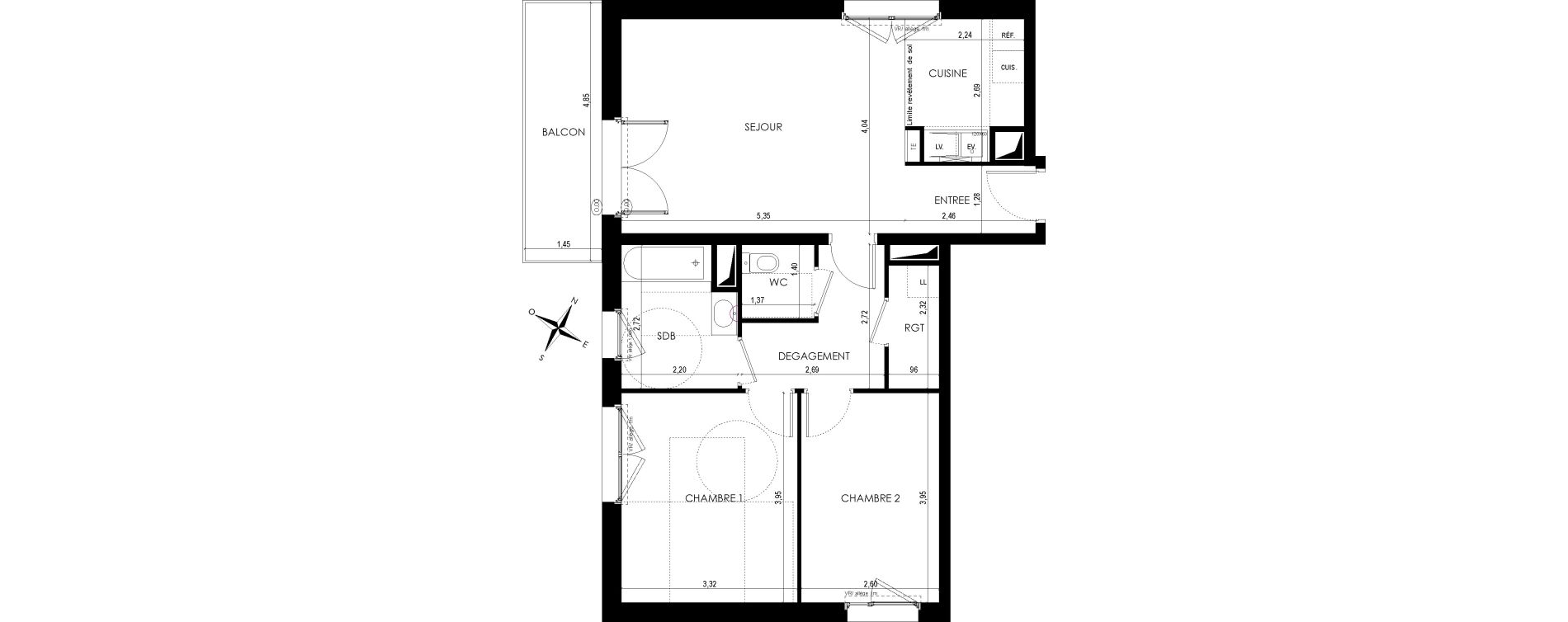 Appartement T3 de 68,37 m2 &agrave; Reims Cernay - epinettes - jamin - jaur&egrave;s
