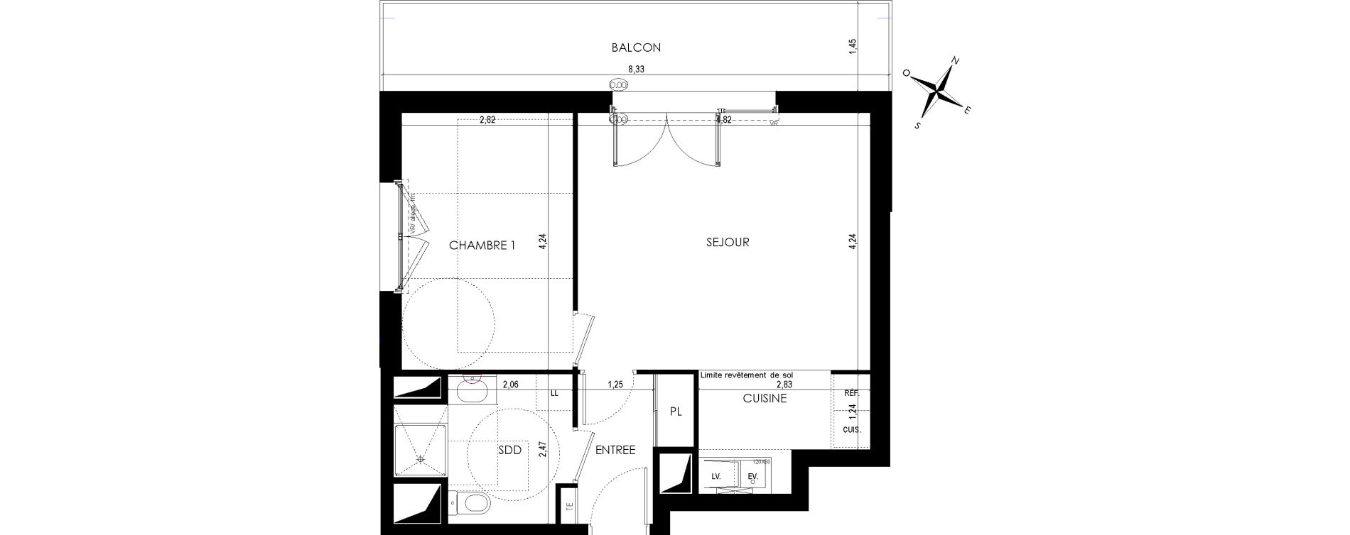 Appartement T2 de 46,97 m2 &agrave; Reims Cernay - epinettes - jamin - jaur&egrave;s
