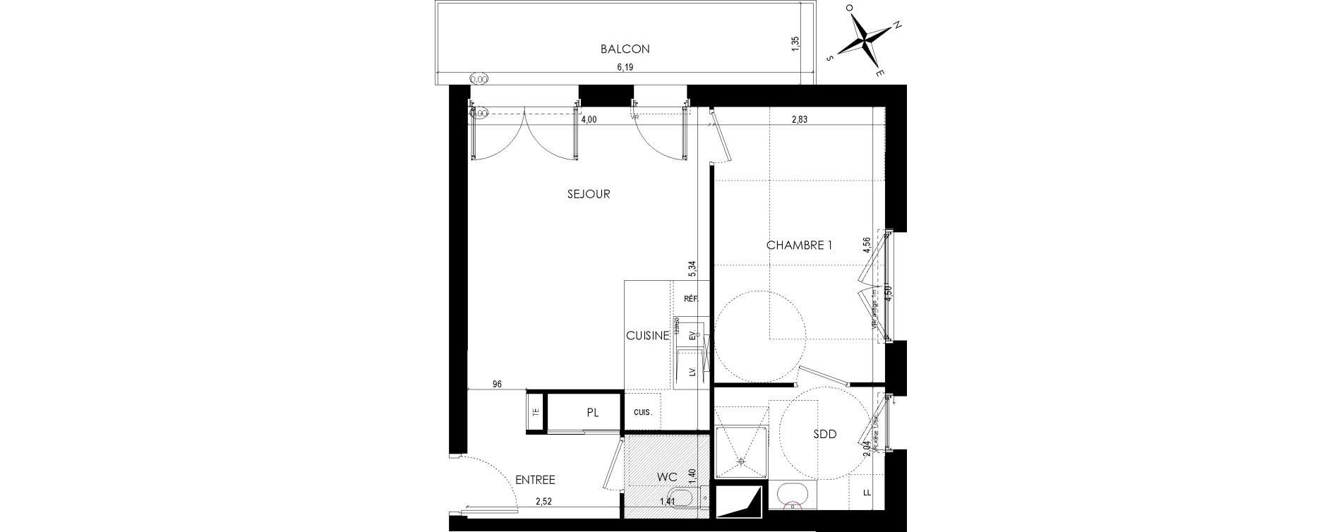 Appartement T2 de 44,77 m2 &agrave; Reims Cernay - epinettes - jamin - jaur&egrave;s