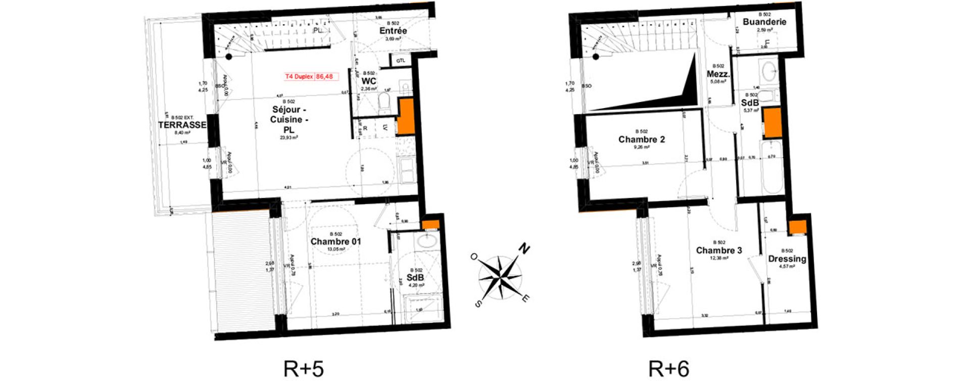 Appartement T4 de 86,48 m2 &agrave; Reims Clairmarais