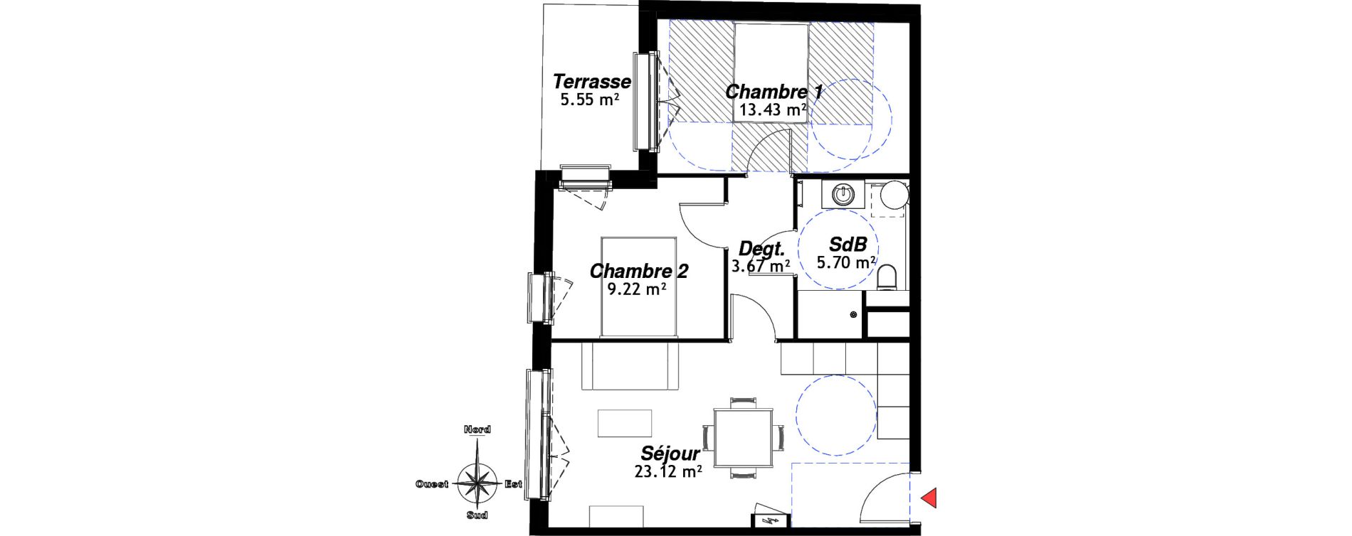 Appartement T3 de 55,14 m2 &agrave; Reims Cernay - epinettes - jamin - jaur&egrave;s