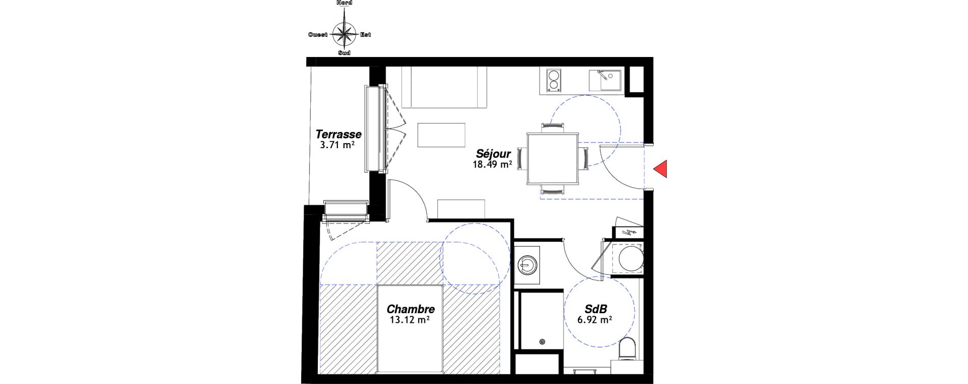 Appartement T2 de 38,53 m2 &agrave; Reims Cernay - epinettes - jamin - jaur&egrave;s