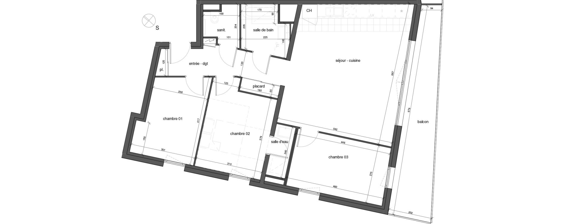 Appartement T4 de 85,12 m2 &agrave; Reims Clairmarais