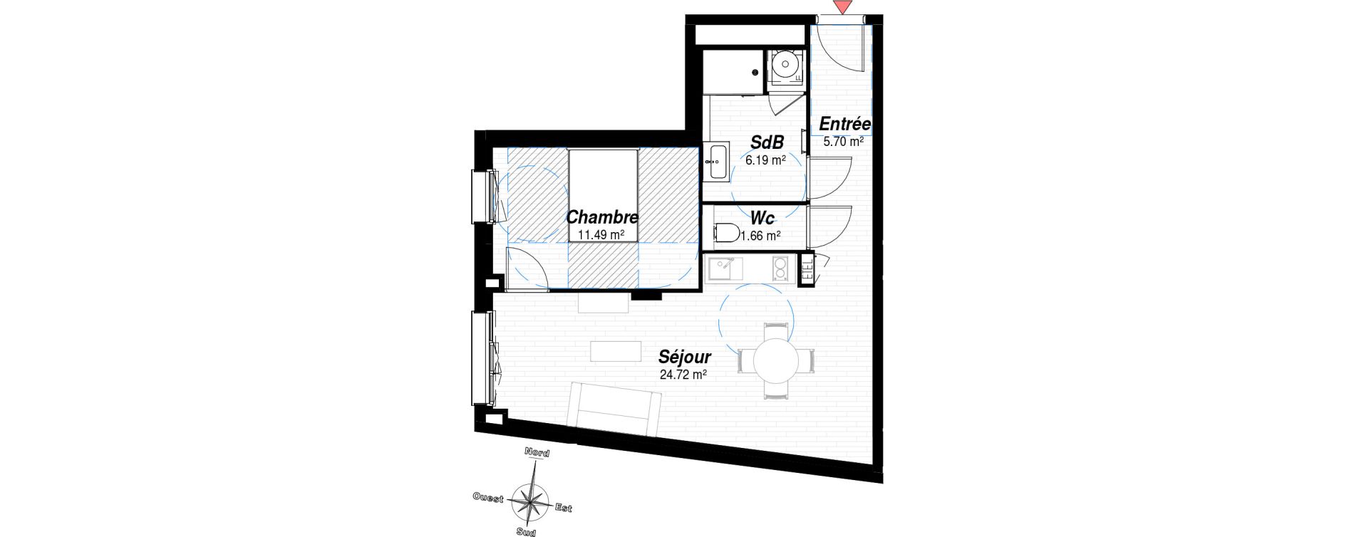 Appartement T2 de 50,23 m2 &agrave; Reims Neufch&acirc;tel