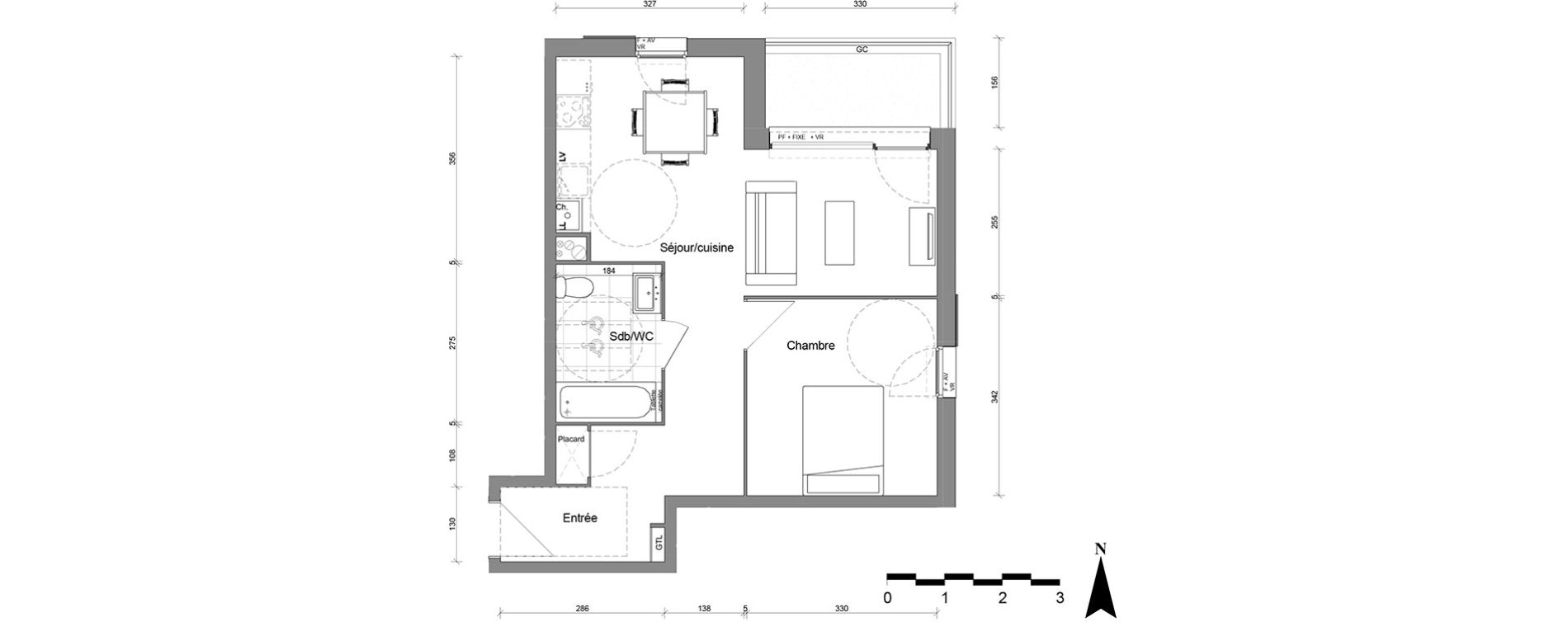 Appartement T2 de 47,39 m2 &agrave; Reims Coutures