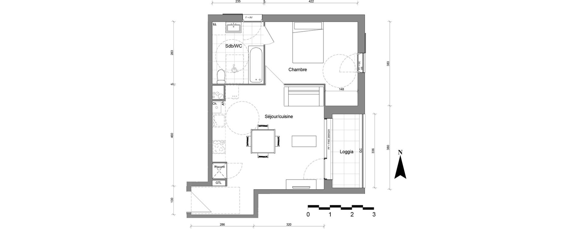 Appartement T2 de 46,98 m2 &agrave; Reims Coutures