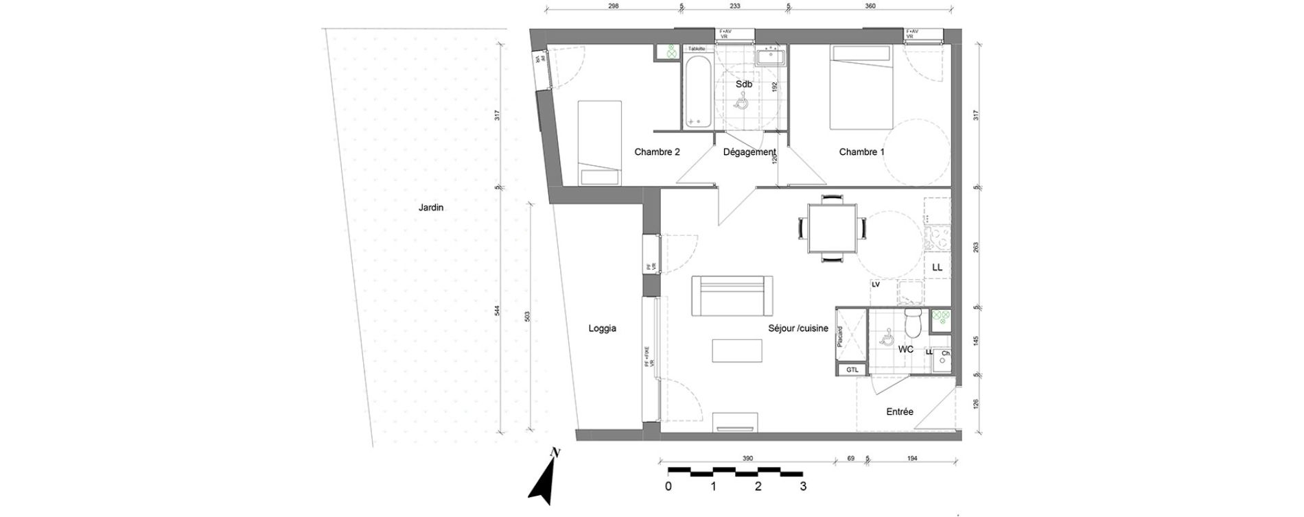Appartement T3 de 61,82 m2 &agrave; Reims Coutures