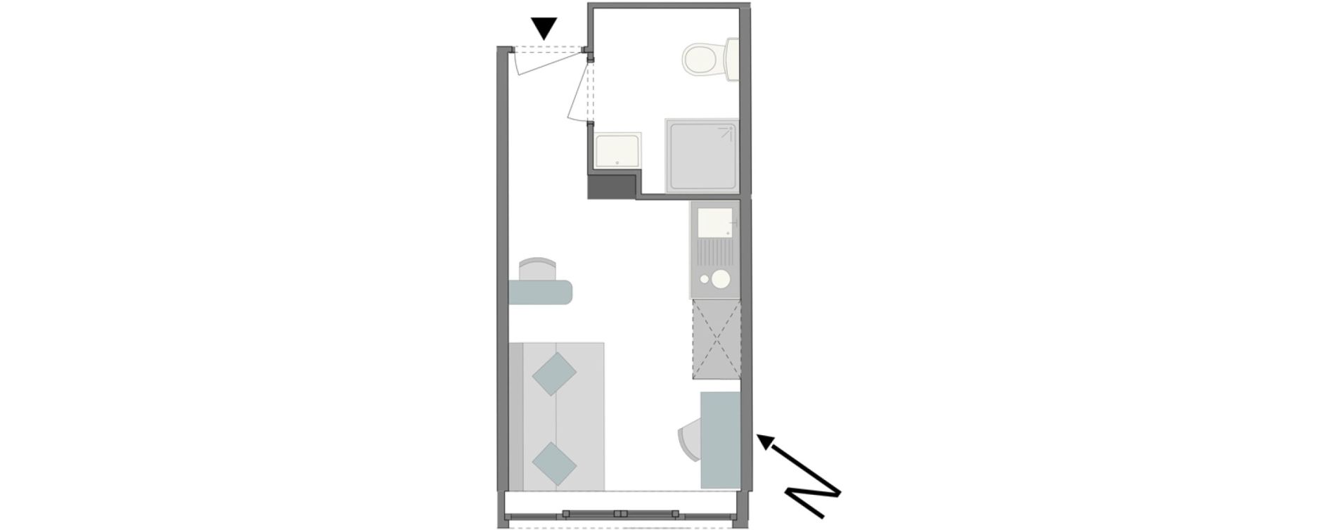 Studio de 16,57 m2 &agrave; Reims Laon-zola - neufch&acirc;tel - orgeval