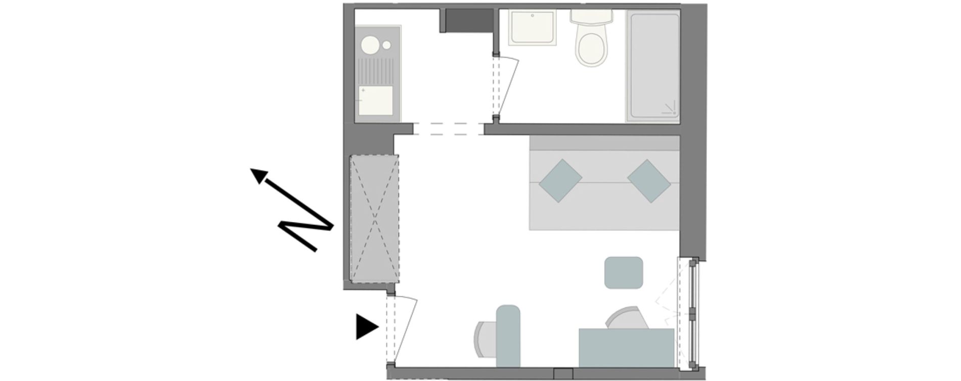 Studio de 17,71 m2 &agrave; Reims Laon-zola - neufch&acirc;tel - orgeval