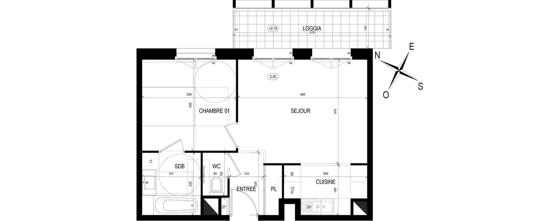 Appartement T2 de 42,77 m2 &agrave; Reims Charles arnould - clairmarais