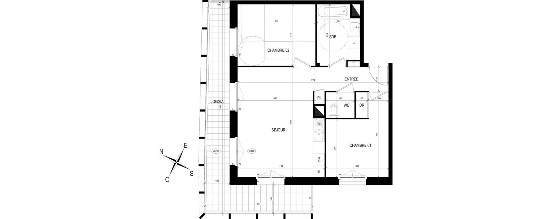 Appartement T3 de 60,89 m2 &agrave; Reims Charles arnould - clairmarais