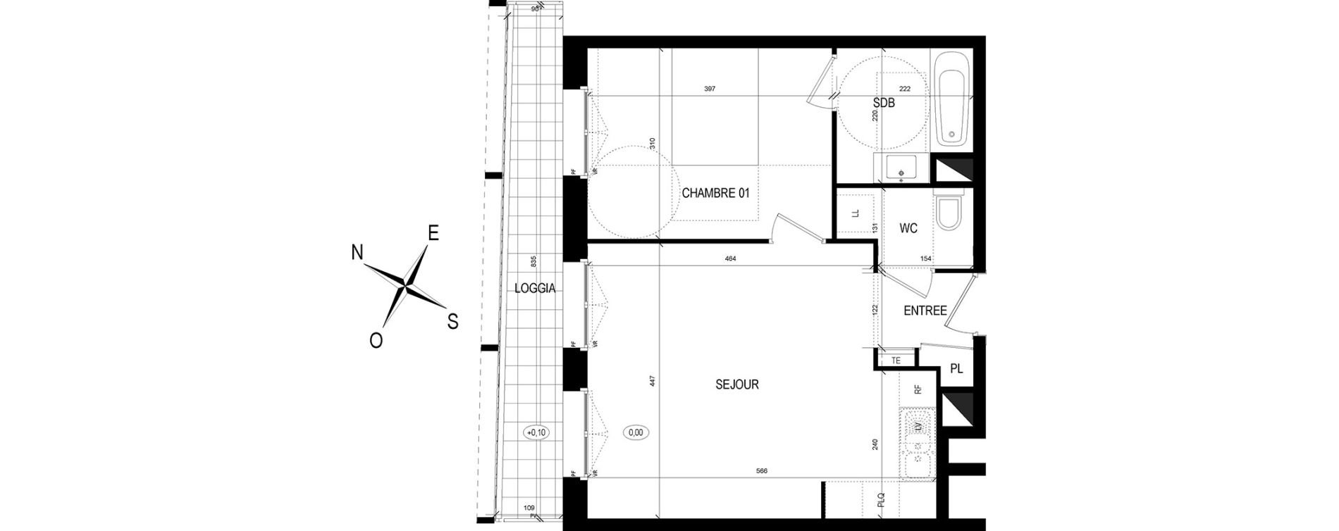 Appartement T2 de 44,88 m2 &agrave; Reims Charles arnould - clairmarais