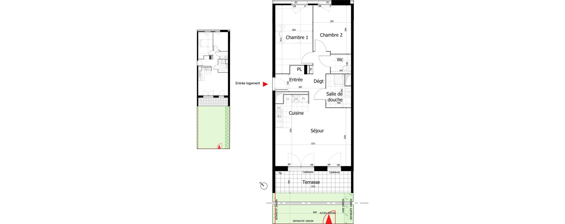 Appartement T3 de 66,64 m2 &agrave; Reims Courlancy
