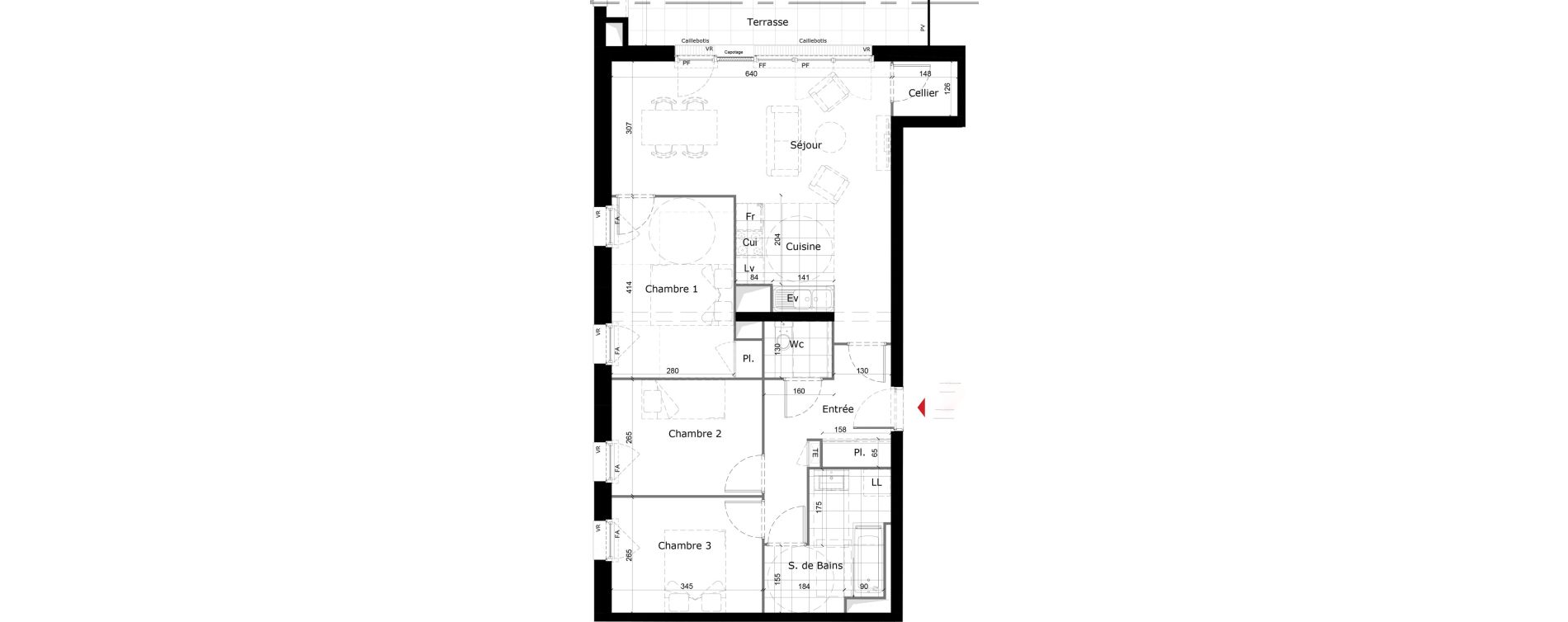 Appartement T4 de 79,51 m2 &agrave; Reims Courlancy