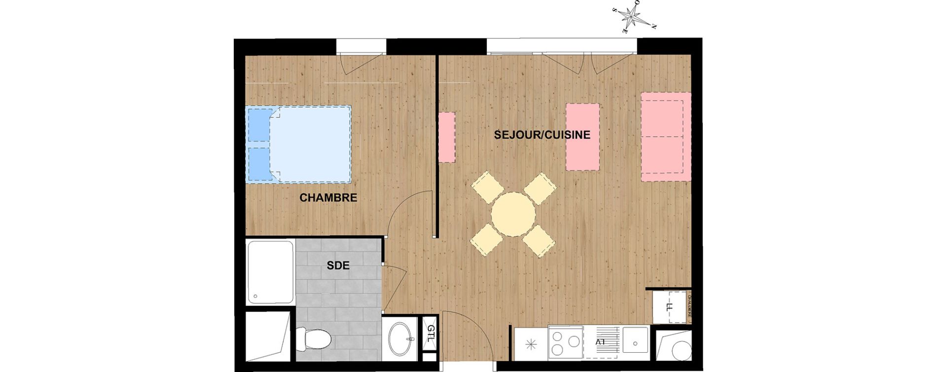 Appartement T2 de 41,78 m2 &agrave; Reims Cernay - epinettes - jamin - jaur&egrave;s