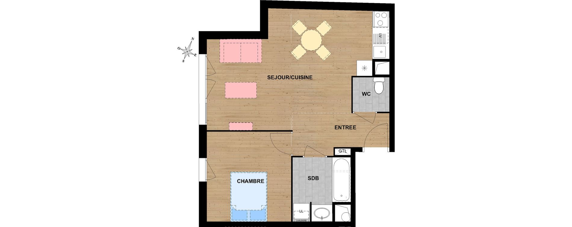 Appartement T2 de 47,75 m2 &agrave; Reims Cernay - epinettes - jamin - jaur&egrave;s
