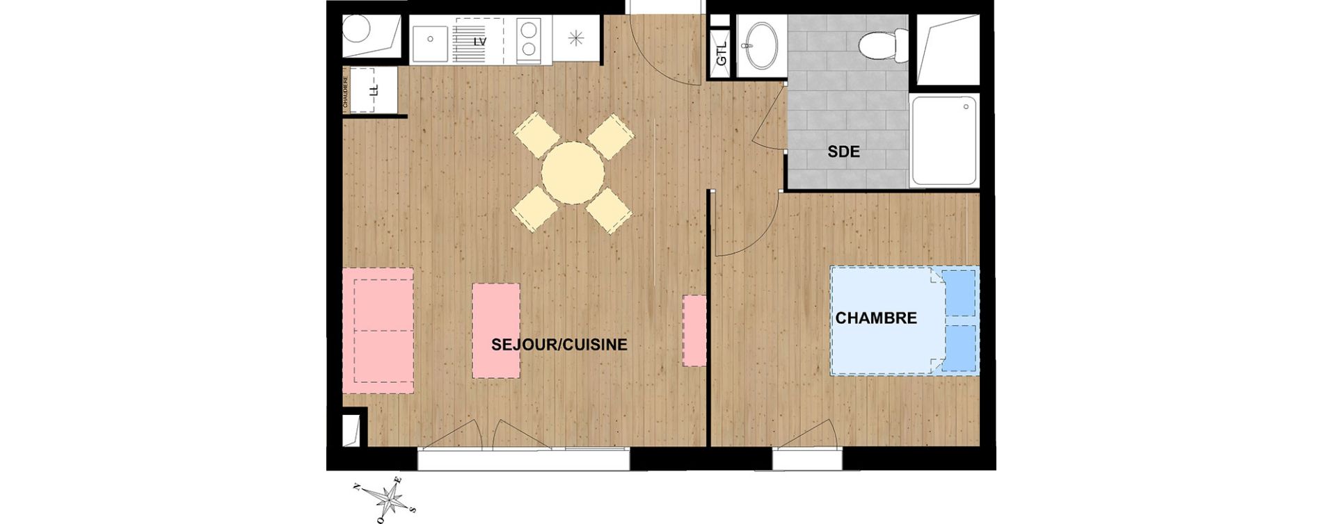 Appartement T2 de 42,02 m2 &agrave; Reims Cernay - epinettes - jamin - jaur&egrave;s