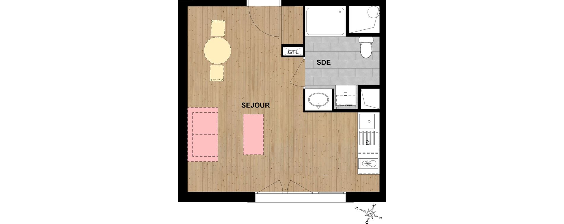 Appartement T1 de 29,93 m2 &agrave; Reims Cernay - epinettes - jamin - jaur&egrave;s