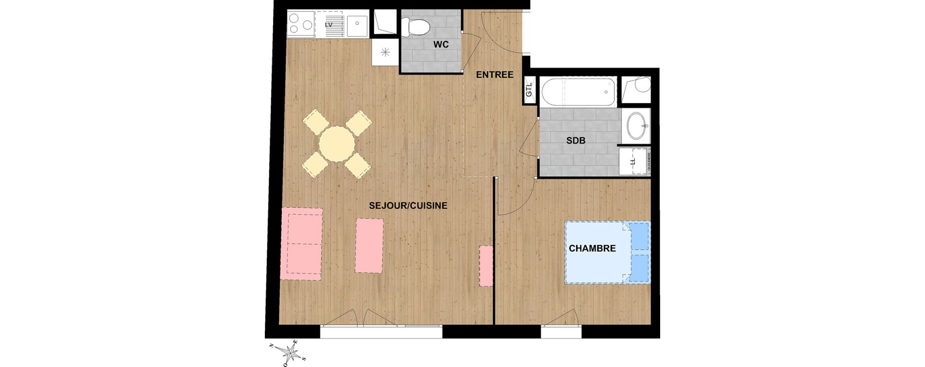 Appartement T2 de 50,59 m2 &agrave; Reims Cernay - epinettes - jamin - jaur&egrave;s