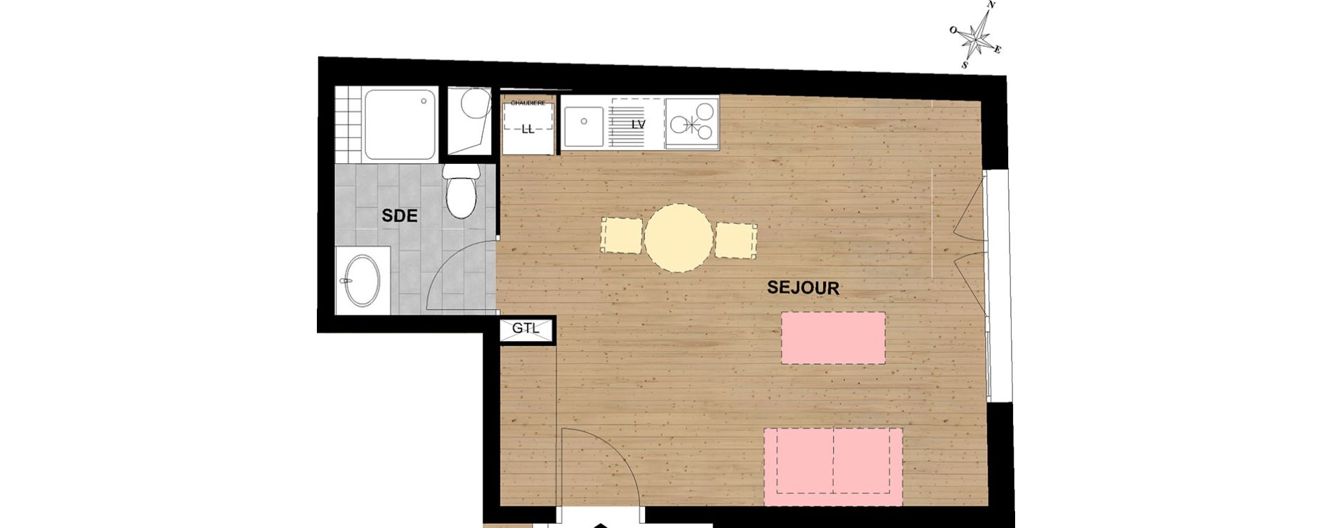 Appartement T1 de 30,76 m2 &agrave; Reims Cernay - epinettes - jamin - jaur&egrave;s