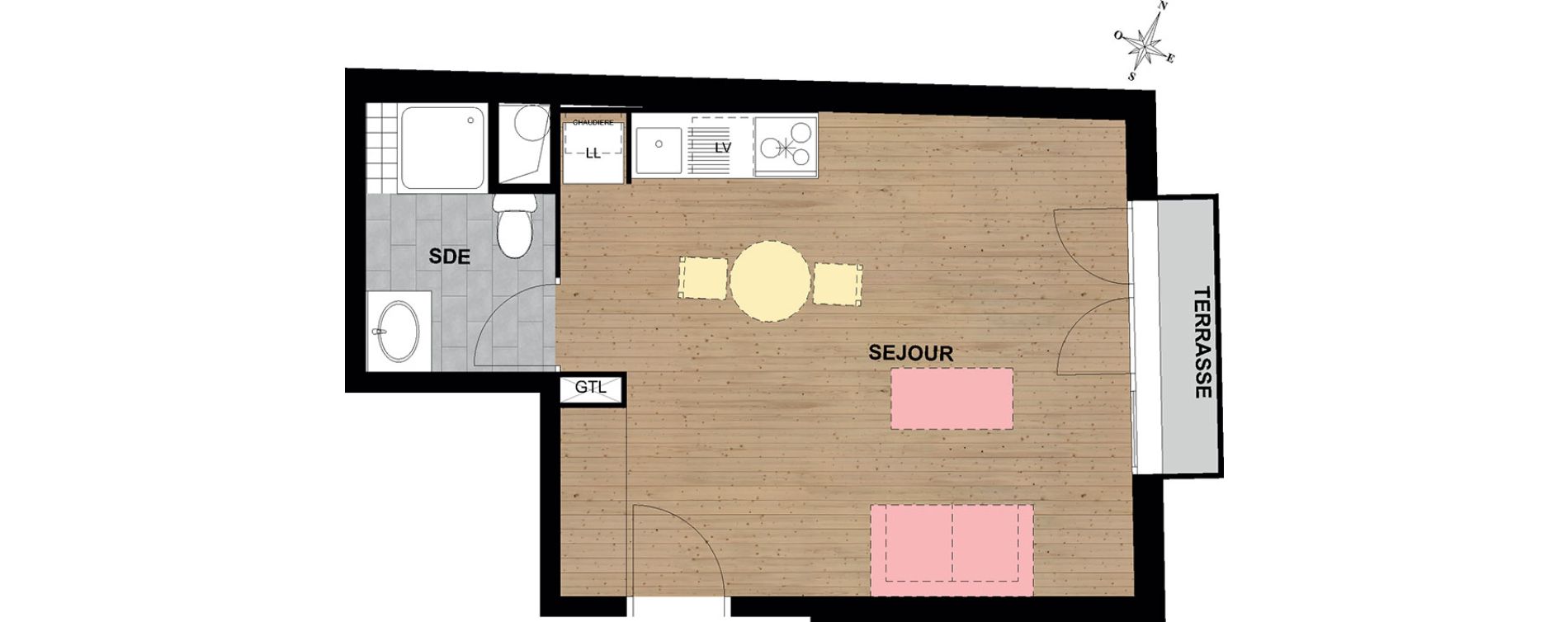 Appartement T1 de 30,76 m2 &agrave; Reims Cernay - epinettes - jamin - jaur&egrave;s