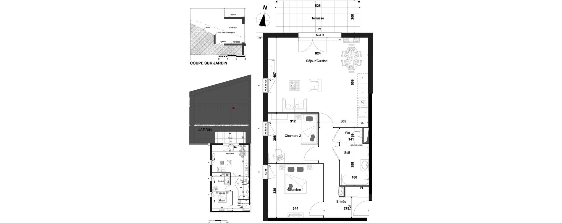 Appartement T3 de 68,35 m2 &agrave; Herserange Centre