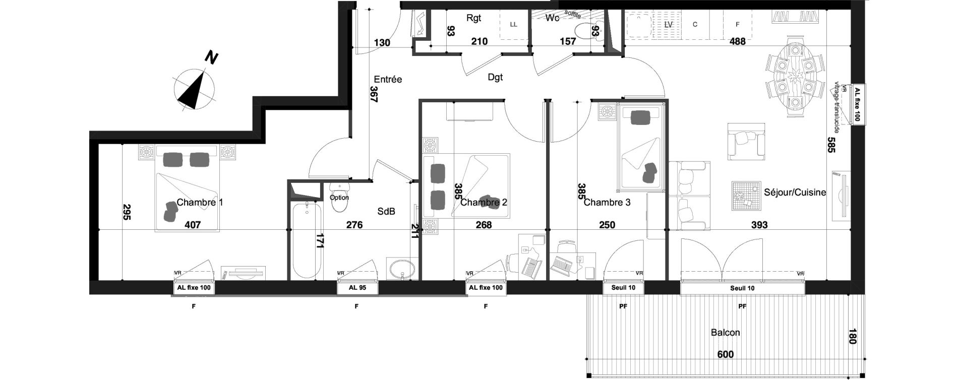 Appartement T4 de 77,38 m2 &agrave; Herserange Centre