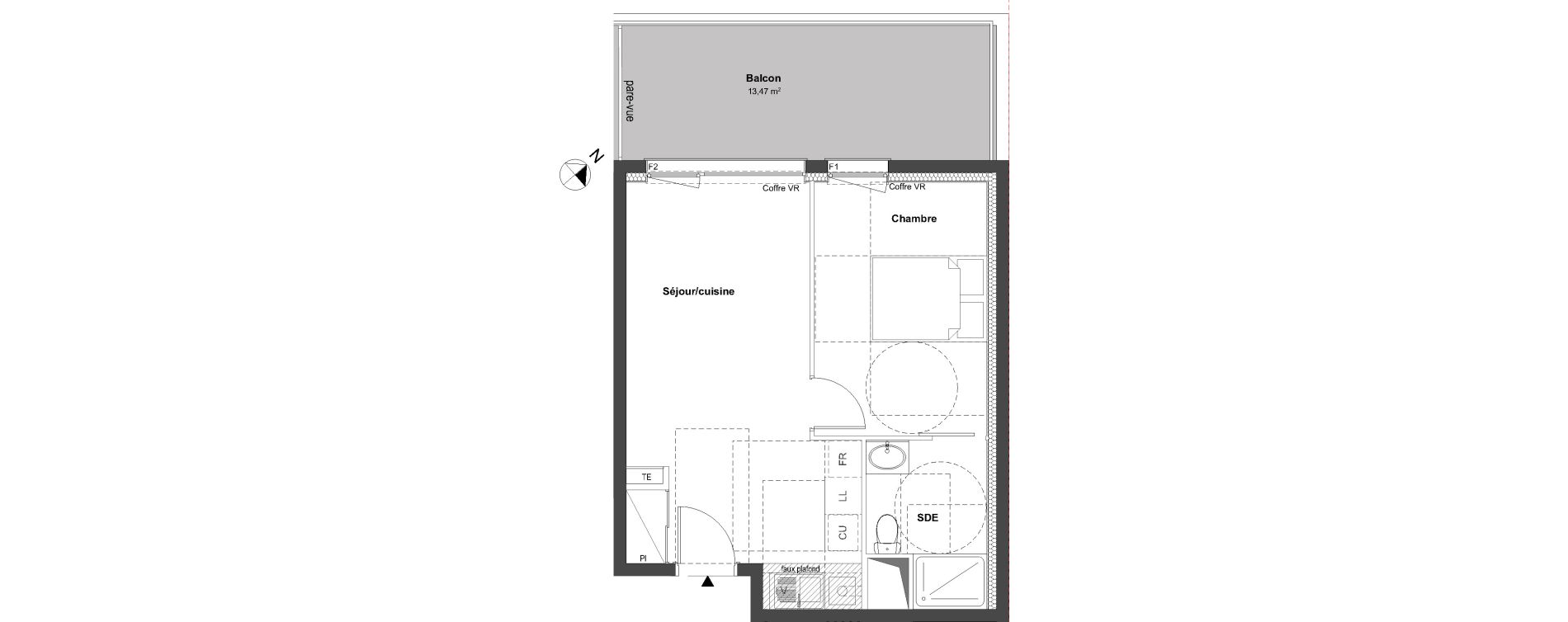 Appartement T2 de 37,73 m2 &agrave; Laxou Centre