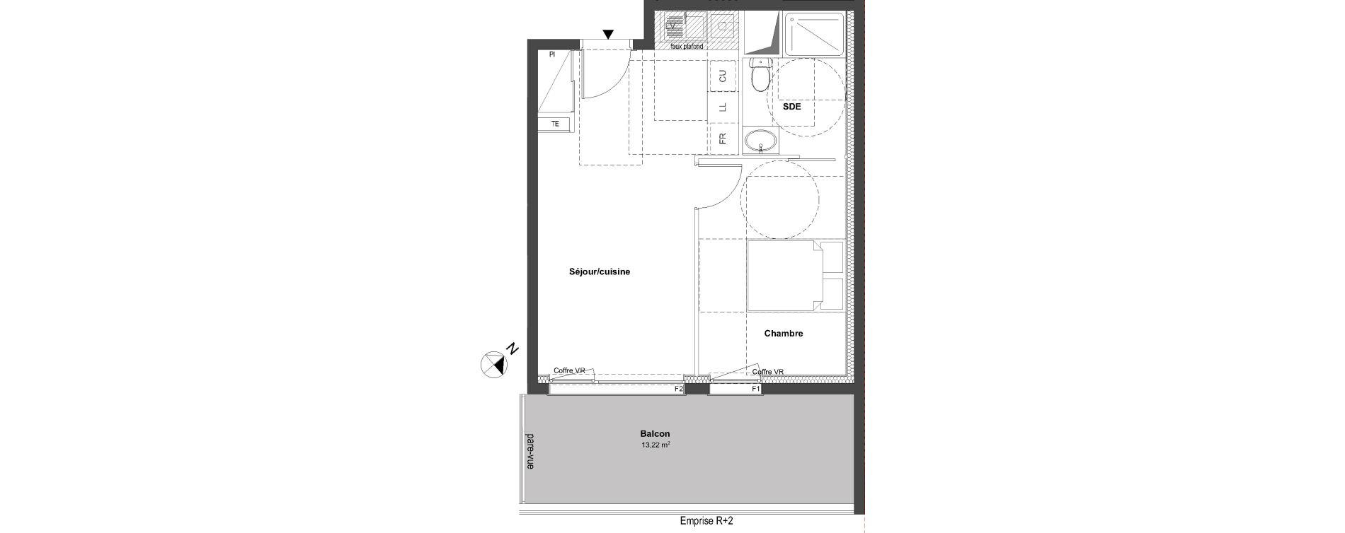 Appartement T2 de 37,73 m2 &agrave; Laxou Centre