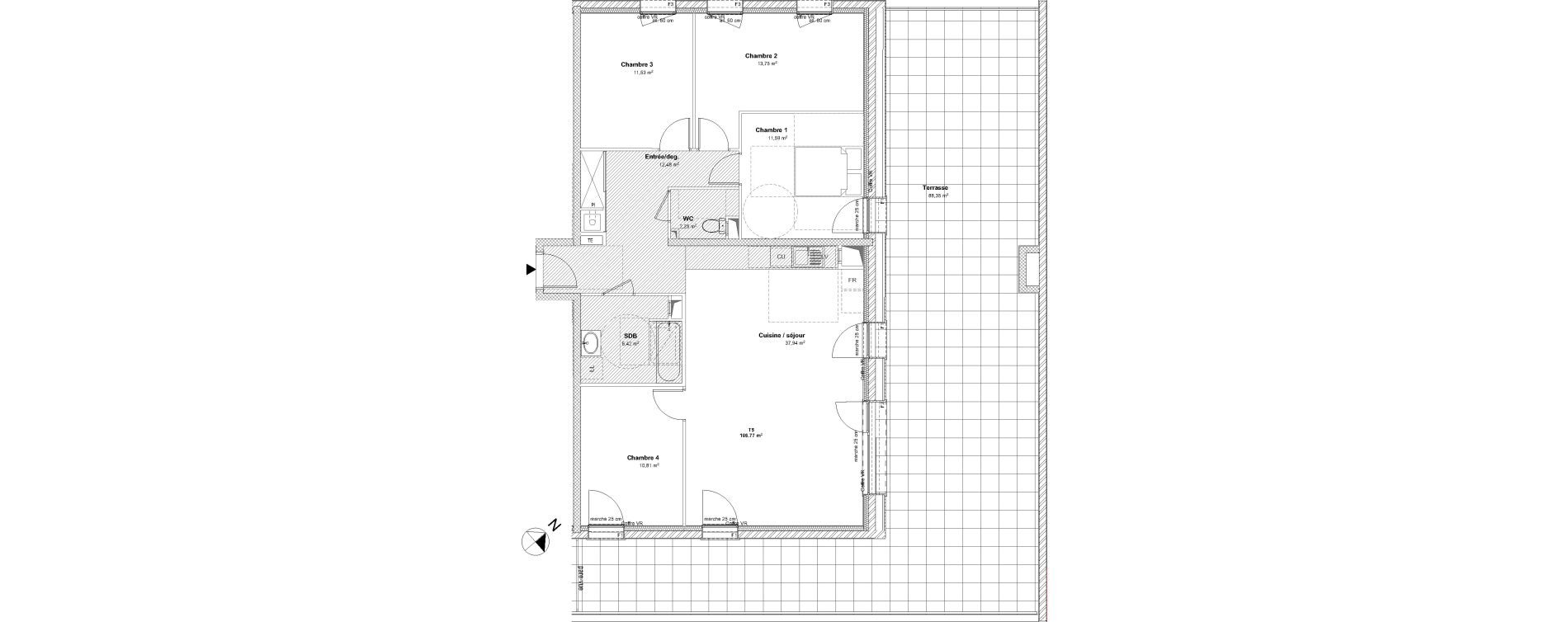 Appartement T5 de 106,77 m2 &agrave; Laxou Centre