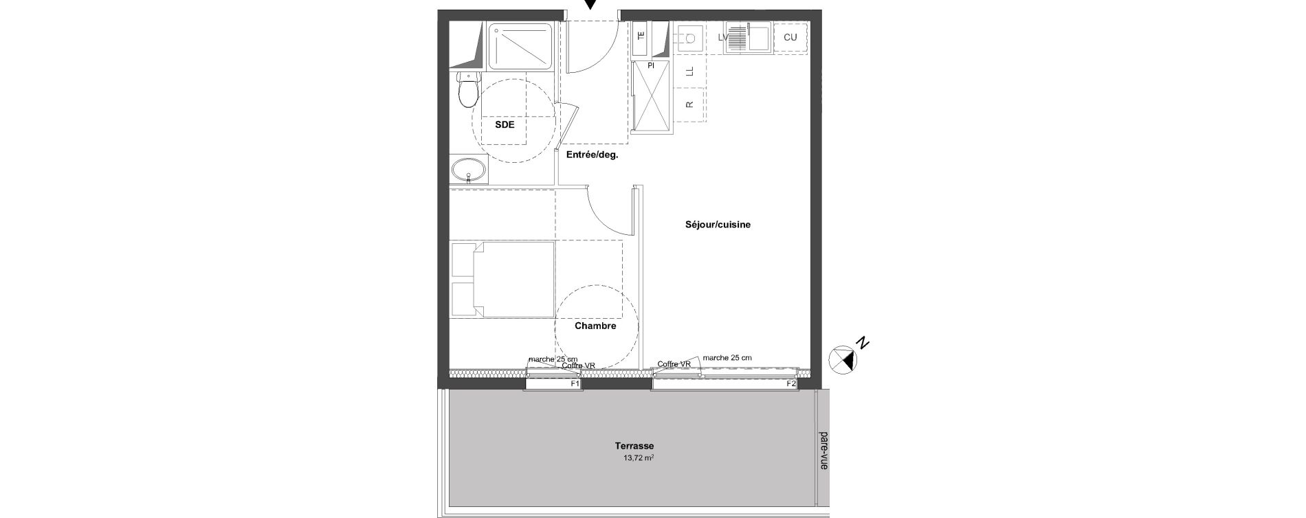 Appartement T2 de 38,23 m2 &agrave; Laxou Centre