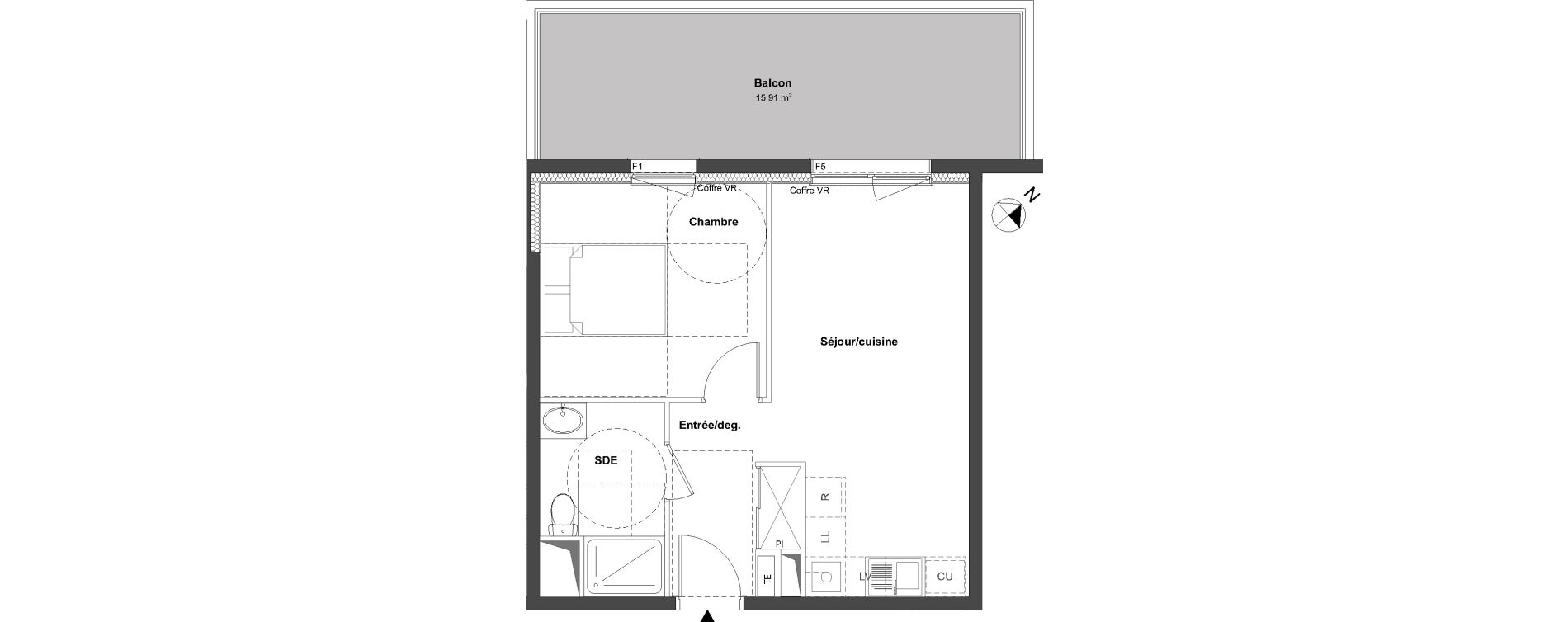 Appartement T2 de 38,17 m2 &agrave; Laxou Centre